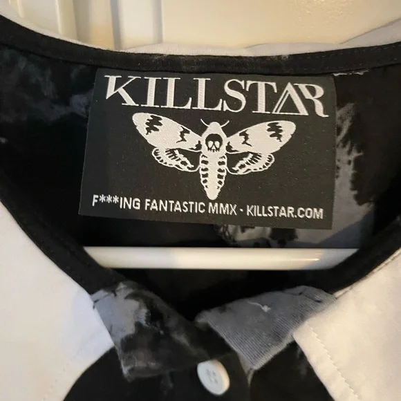 Killstar Monochrome Button-Up Shirt - Picture 2 of 9